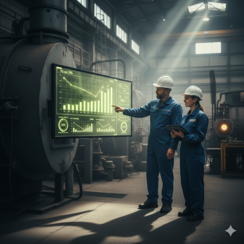 Por que o controle preciso de oxigênio reduz emissões e consumo de combustível em caldeiras?